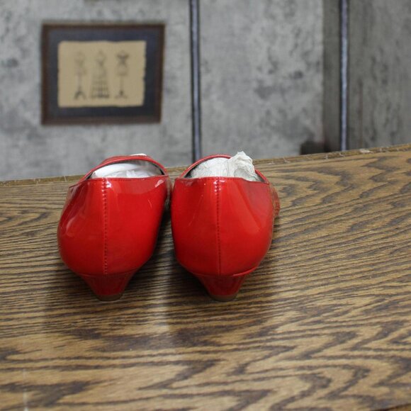 Bandolino Womens Open Toe Wedge Heels 1673fe37e39e9d Red 6M - Picture 4 of 8